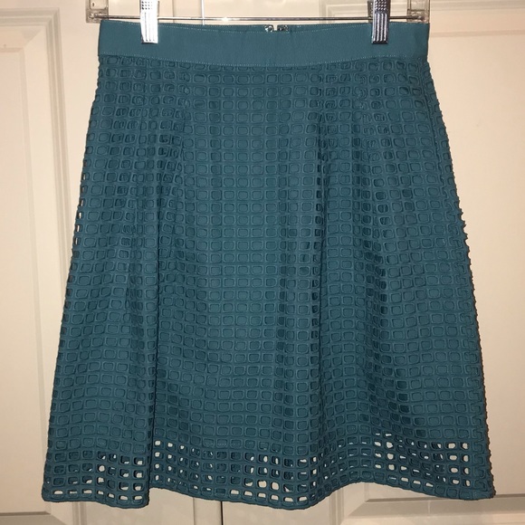 LOFT Skirts Loft Blue Eyelet Skirt Size 4p Poshmark